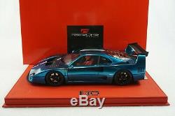 1/18 Bbr Ferrari F40 LM Chrome Blue/italy Deluxe Red Leather Limited 2 Pieces