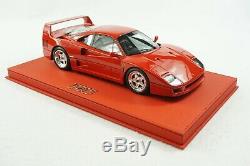 1/18 Bbr Ferrari F40 Rosso Corsa Right Hand Dr Deluxe Red Leather Le 2 Pieces Mr