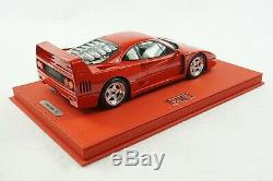 1/18 Bbr Ferrari F40 Rosso Corsa Right Hand Dr Deluxe Red Leather Le 2 Pieces Mr