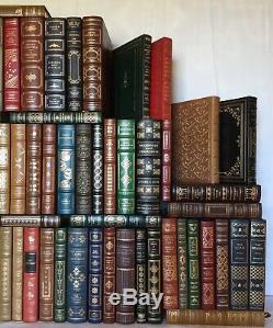 1970s Vintage Leather Book Collection, Signed Franklin Library Lot 85 Pieces