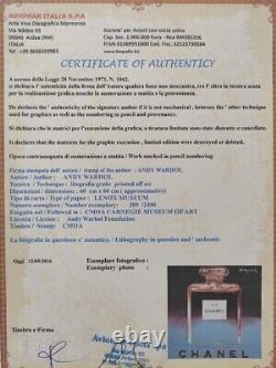 1980s Andy Warhol Signed Limited Edition Lithograph Chanel