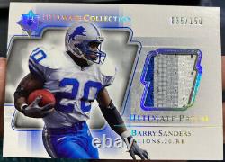2004 UD Ultimate Collection Patch Barry Sanders 35/150 3 Color Lions Patch UP-BS