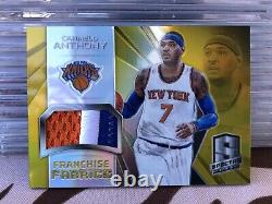 2014-15 Panini Spectra CARMELO ANTHONY Gold Prizm /10 Game Used 3 Color Patch