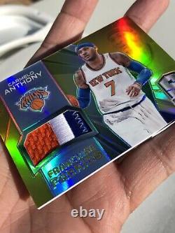 2014-15 Panini Spectra CARMELO ANTHONY Gold Prizm /10 Game Used 3 Color Patch