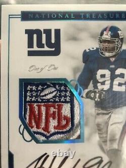 2016 National Treasures Michael Strahan NFL Shield Auto #1/1 Bgs 9 Autograph 1/1