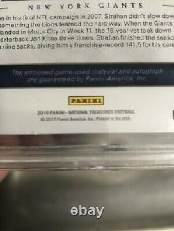 2016 National Treasures Michael Strahan NFL Shield Auto #1/1 Bgs 9 Autograph 1/1