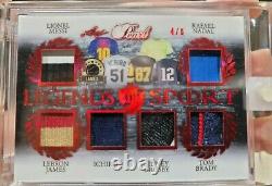 2019 Leaf Pearl Legends Sport Tom Brady LeBron James Game Used Jersey Patch /6