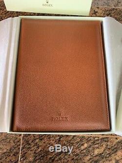 2019 NEW 2 PIECE SET Rolex Brown Leather Notebook & Green Leather Notepad DEALER
