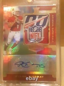 2019 Plates & Patches Kyler Murray RPA 1/1 Auto 100 Year Nfl Logo Patch Rookie