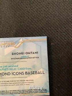 2020 Topps Diamond Icons Mike Trout Shohei Ohtani Dual Patch Auto #7/10 Angels
