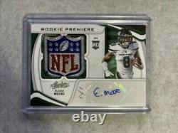 2021 Absolute Football 1/1 Elijah Moore Rookie Premiere Materials Auto Shield