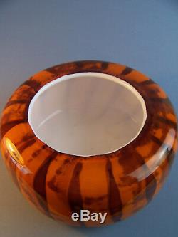 A Whitefriars Studio Art Vase Model S3 Orange Rare Scripted Piece Dated 1970