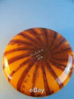 A Whitefriars Studio Art Vase Model S3 Orange Rare Scripted Piece Dated 1970