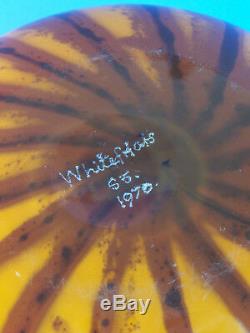 A Whitefriars Studio Art Vase Model S3 Orange Rare Scripted Piece Dated 1970