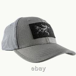 ARCTERYX LEAF BAC Cap 9998 FlexFit Tactical Hat VeIcro Bird Patch Wolf Gray S M
