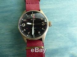 AVI-8 Flyboy Bronze Edition LE 45 mm Automatic w Red Leather One Piece + Suede