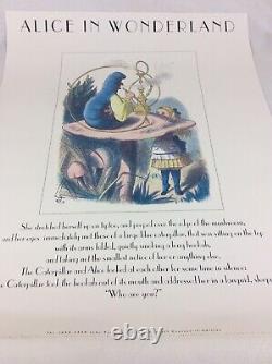 Alice In Wonderland 90s Print John Tenniel Limited Edition Art Caterpillar