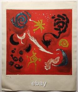 André Bict Signed Fireworks 1964 Original Coloured Aquatint Etching, No 17/50