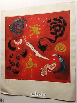 André Bict Signed Fireworks 1964 Original Coloured Aquatint Etching, No 17/50