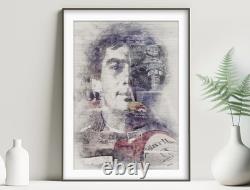 Ayrton Senna Poster Print Limited Edition Portrait Car Art F1 Fan Gift Artwork