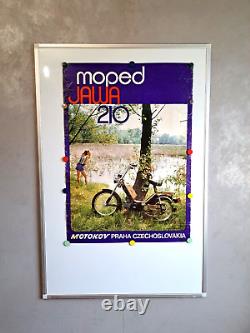 BIG Promo Poster /Avtoexport USSR/ moped JAVA 210 /MOTOKOV PRAHA/ CHECHOSLOVAKIA