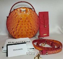 BRAHMIN PASSION FRUIT LANE + CREDIT CARD WALLET in RIBBON 2 Pieces NWT