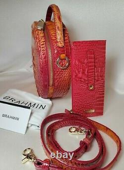 BRAHMIN PASSION FRUIT LANE + CREDIT CARD WALLET in RIBBON 2 Pieces NWT