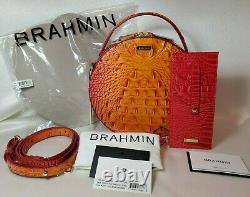 BRAHMIN PASSION FRUIT LANE + CREDIT CARD WALLET in RIBBON 2 Pieces NWT