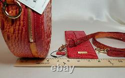 BRAHMIN PASSION FRUIT LANE + CREDIT CARD WALLET in RIBBON 2 Pieces NWT