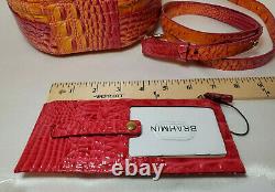 BRAHMIN PASSION FRUIT LANE + CREDIT CARD WALLET in RIBBON 2 Pieces NWT