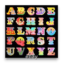 Ben Eine Alphabet Black Original Limited Edition Signed Lenticular Postcard Art