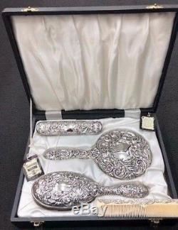 Broadway & Co Ltd Sterling Silver Four Piece Vanity Set in its Original Box