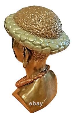 Bronze African Zulu Queen Bust Sculpture signed James Tandi