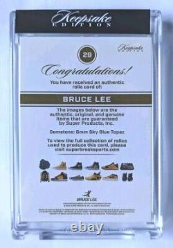 Bruce Lee Keepsake 2 Colour Patch #29 Gemstone 6mm Sky Blue Topaz 021/100