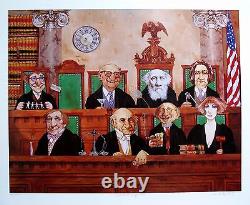 CHARLES BRAGG Hand Signed Limited Edition Lithograph COURT SUPREME JUDGES