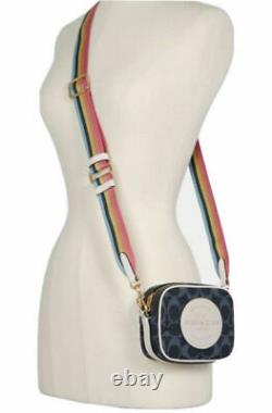 COACH Mini Dempsey Camera Bag in Signature Jacquard with Patch Denim