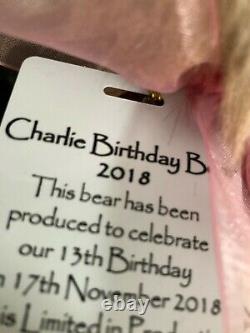 Charlie Bears Retired 2018 Birthday Bear Ltd 2000 Pieces Signed