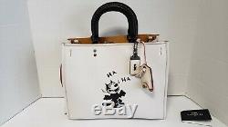 Coach 1941 X Felix Cat laughing LIMITED ED. Piece Rogue Chalk withPOUCH 58436 NEW