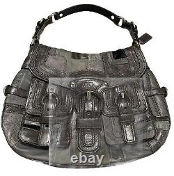 Coach Legacy Pieced Leather Flap Hobo Bag Limited Edition Gray