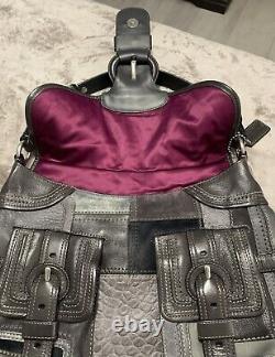 Coach Legacy Pieced Leather Flap Hobo Bag Limited Edition Gray