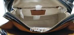 Coach Varsity Patch Rogue Black Pebble Leather Satchel Bag 57231 Limited Edition