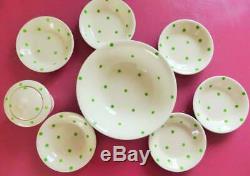 Cornishware T. G. Green & Co. Ltd Polka Dot Serving Set, 8 Pieces, Vintage 1930s