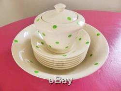 Cornishware T. G. Green & Co. Ltd Polka Dot Serving Set, 8 Pieces, Vintage 1930s