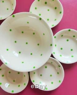 Cornishware T. G. Green & Co. Ltd Polka Dot Serving Set, 8 Pieces, Vintage 1930s