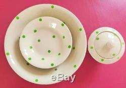 Cornishware T. G. Green & Co. Ltd Polka Dot Serving Set, 8 Pieces, Vintage 1930s