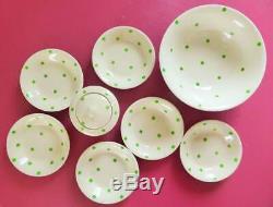 Cornishware T. G. Green & Co. Ltd Polka Dot Serving Set, 8 Pieces, Vintage 1930s