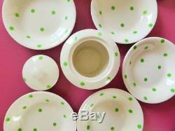 Cornishware T. G. Green & Co. Ltd Polka Dot Serving Set, 8 Pieces, Vintage 1930s