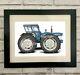 County Super 6 Tractor Profile Mounted Or Framed Unique Art Print Fudgydraws