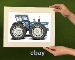 County Super 6 Tractor Profile Mounted or Framed Unique Art Print FudgyDraws