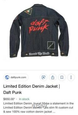 DAFT PUNK$650 LIMITED EDITION Denim trucker patch embroidered merch size M